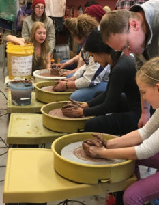 Free hands-on pottery lessons are part of the Holiday Open House. 