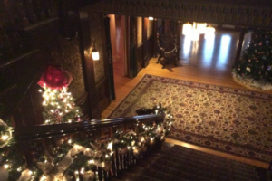 The Moss Mansion is bedecked for the holidays.