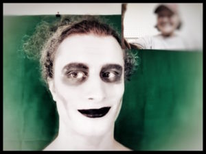Young Frankenstein actor refines makeup via Zoom with director Betsi Morrison.