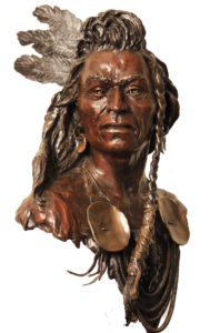 Nez Perce Warrior by Mari Bolen, whose bronze sculptures are on display at the MPAA show. 