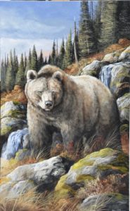 Grizzly by Arizona painter Trevor Swanson, whose work is featured at the Wildlife Art Expo. 
