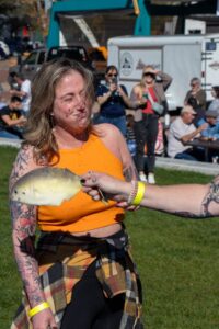 Germanfest includes some crazy games, like Fish slapping!