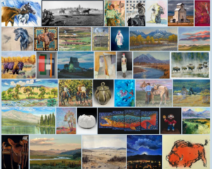 Collage of many artworks found at Art Week