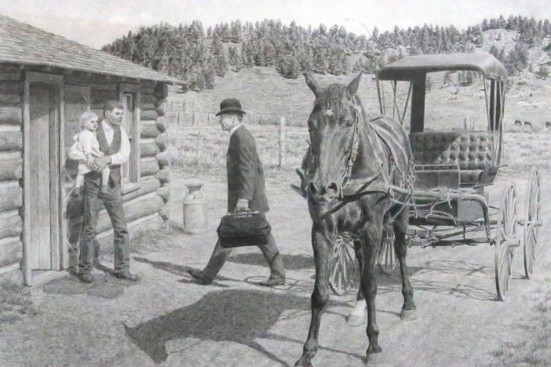 Don Graytak uses graphite to depict images of the Old West. 