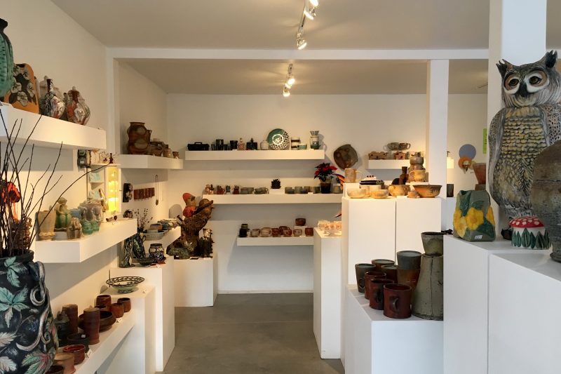 Ceramic vessels and sculpture by local and national artists fill the Clay Studio's gallery in December. 