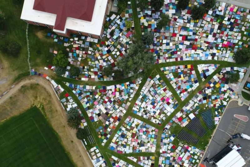 Aerial view of the 2018 Symphony Under the Stars at Carroll College in Helena.