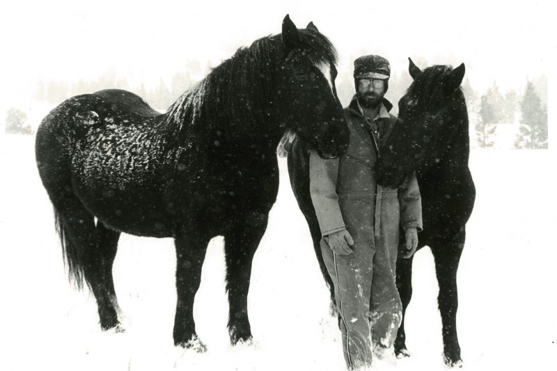 Helena writer Tom Harpole during his days as a horse logger. 