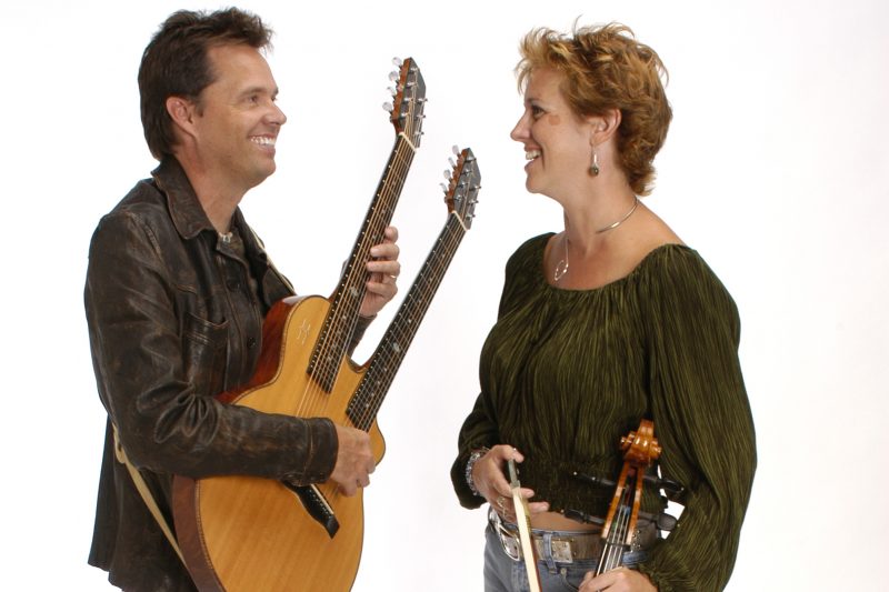 Joe Scott and Hannah Alkire, the instrumental duo known as Acoustic Eidolon, pair the unique double-necked guitjo with cello.