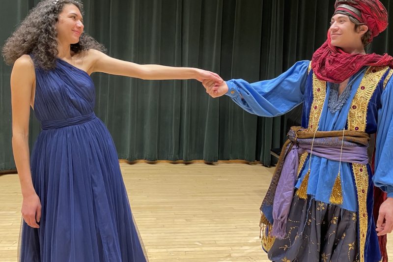 UM students Cheyenne Brown and Jacob Logan portray young lovers in Così fan tutte.