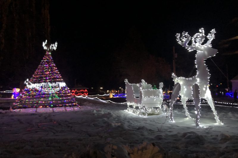 A reindeer and teepee are among the illuminated displays at this year's Lights Under the Big Sky.