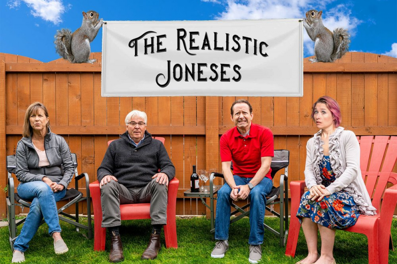 Elaine Spino, Mike Casey, Alan Miller and Kelly Clavin-Keim star in Raven Feather's “The Realistic Joneses.”