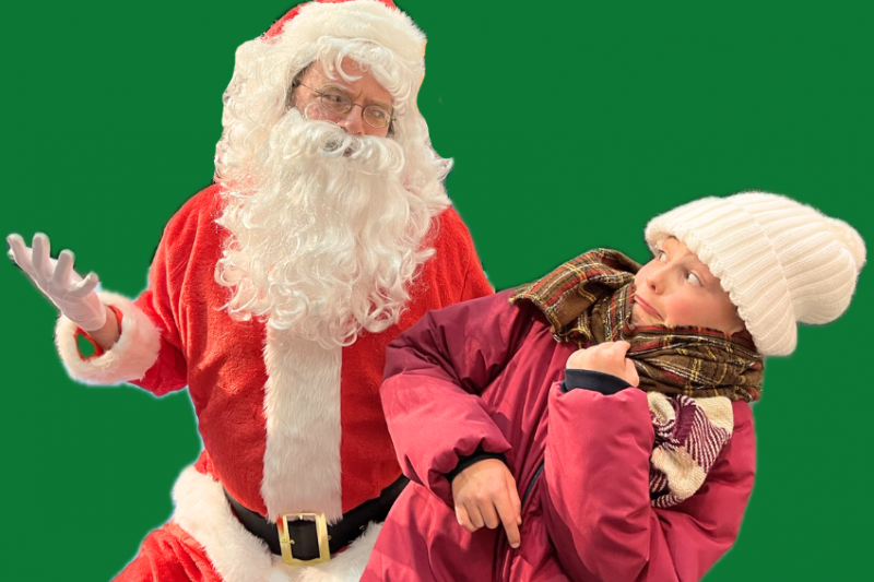 A Christmas Story: Simon Fickinger is Santa and Rhyeden Chatriand is Randy in MCT's production.